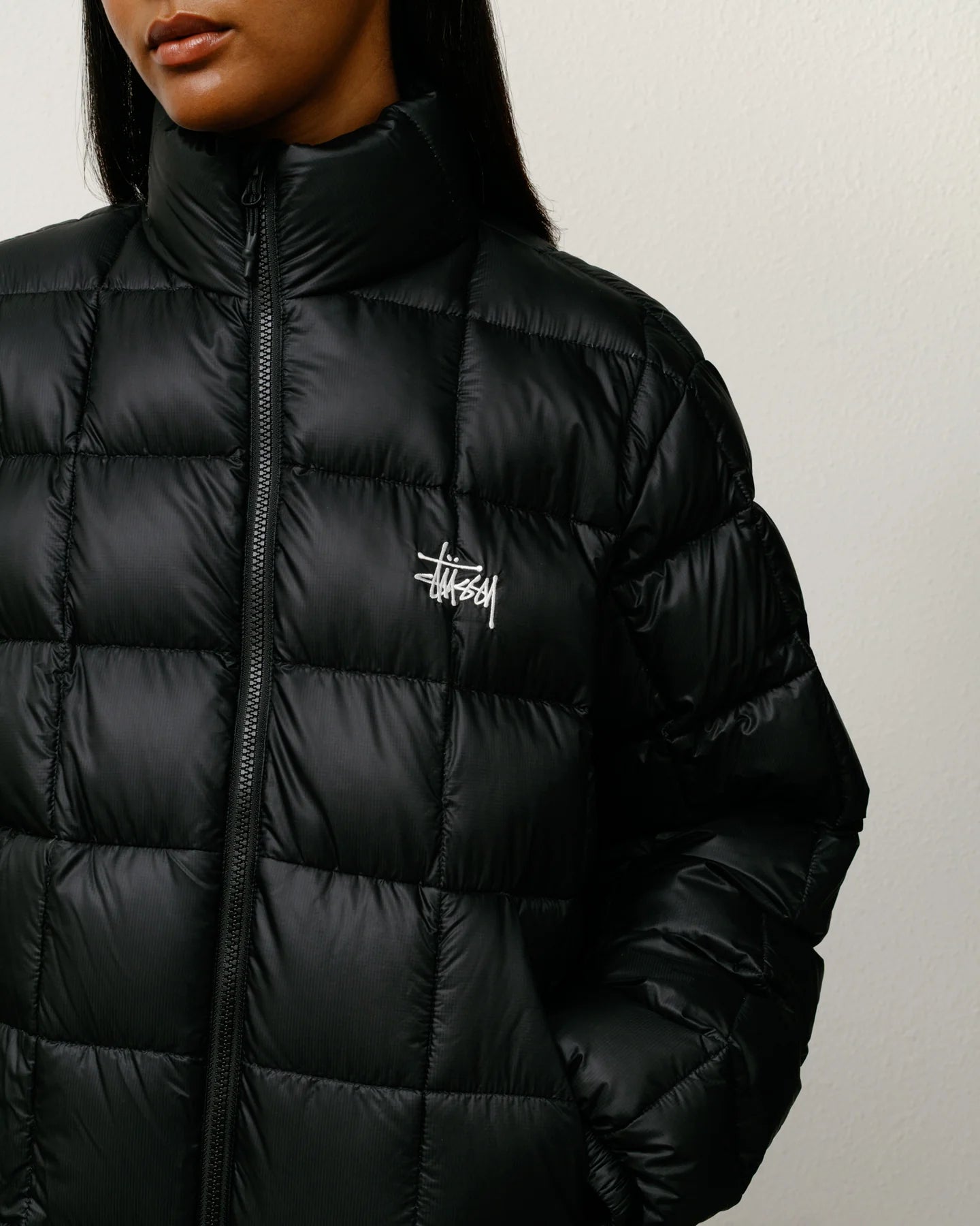 Midweight Puffer Black Jacket | Stussy Jacket
