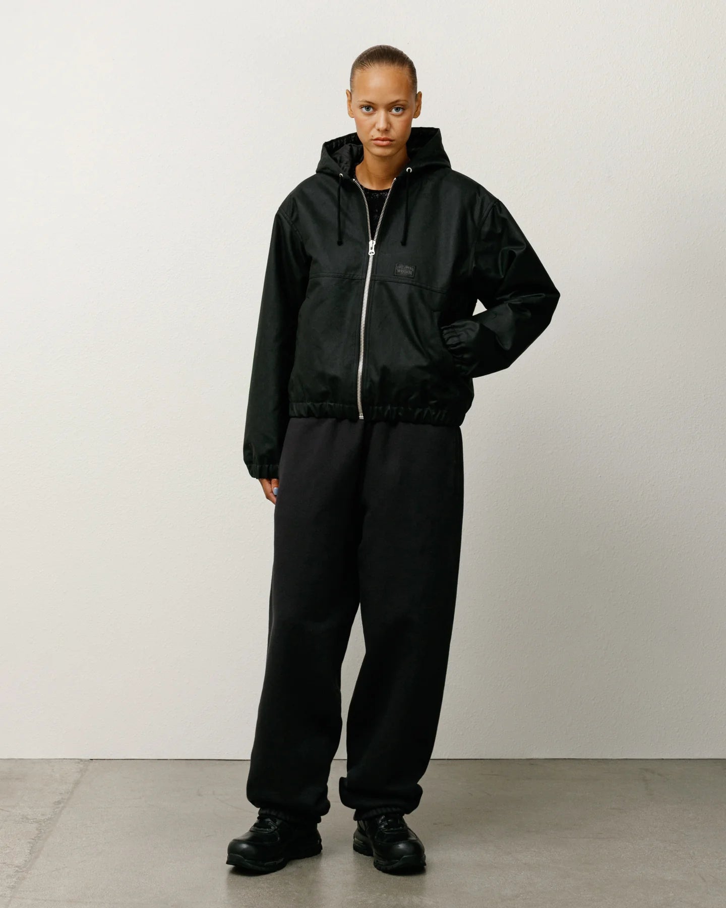 Waxed Cotton Work Black Jacket | Stussy Jacket