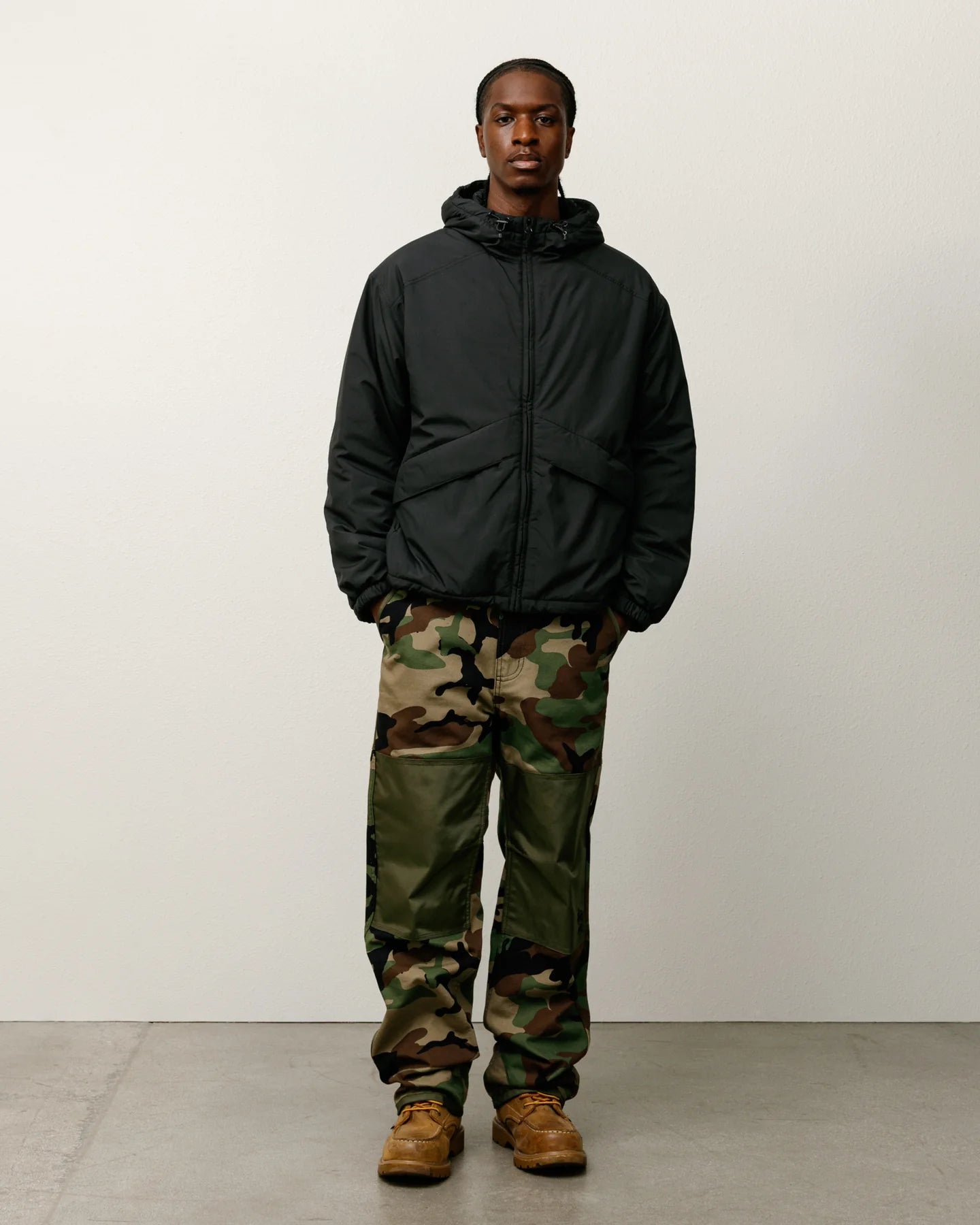 Insulated Hooded Black Jacket | Stussy Jacket