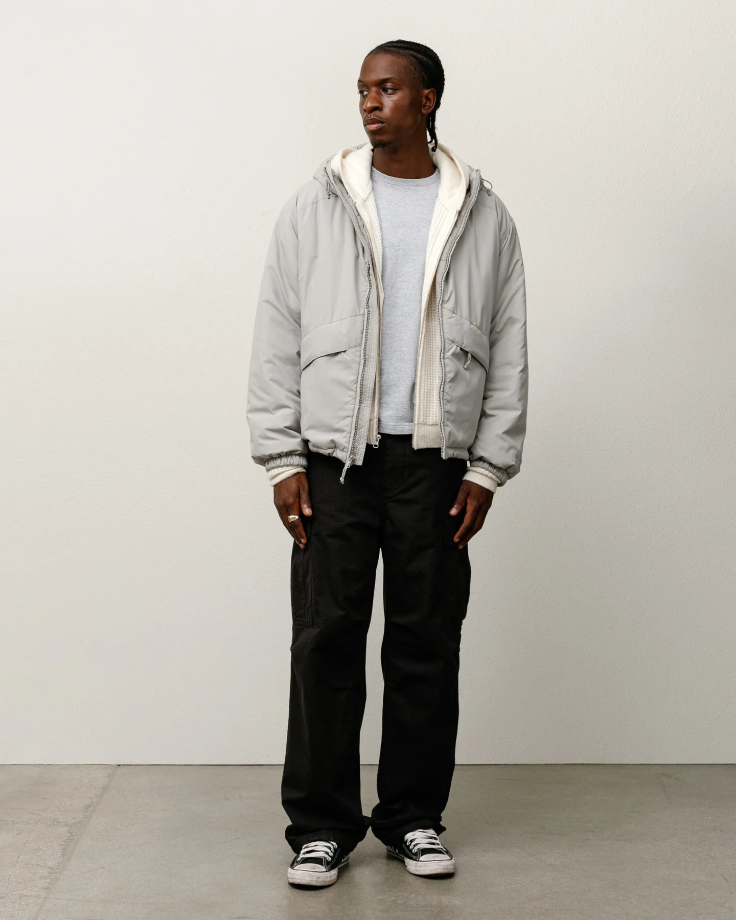 Insulated Hooded White Jacket | Stussy Jacket