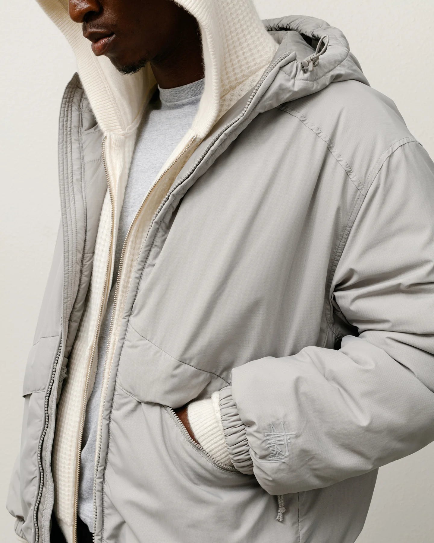 Insulated Hooded White Jacket | Stussy Jacket