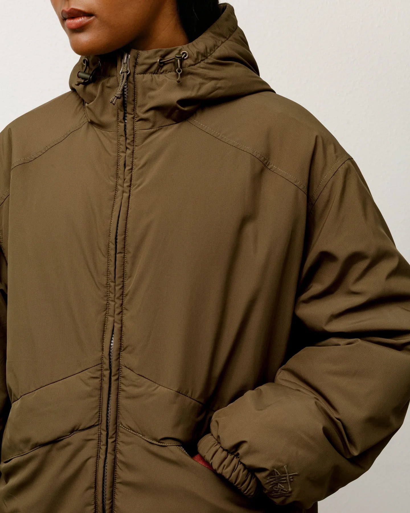 Insulated Hooded Brown Jacket | Stussy Jacket
