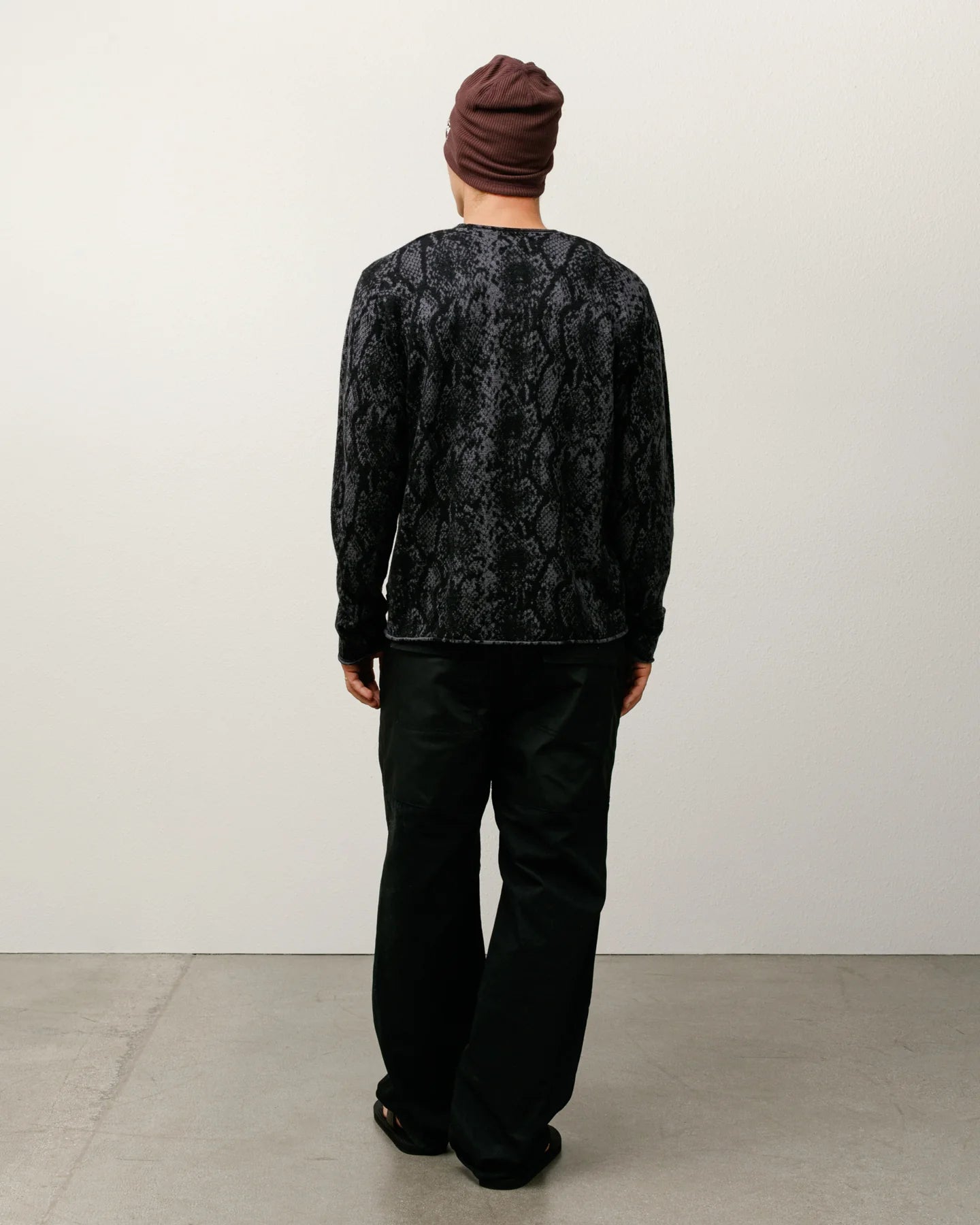 Python Knit Crew Charcoal | Stussy Knit