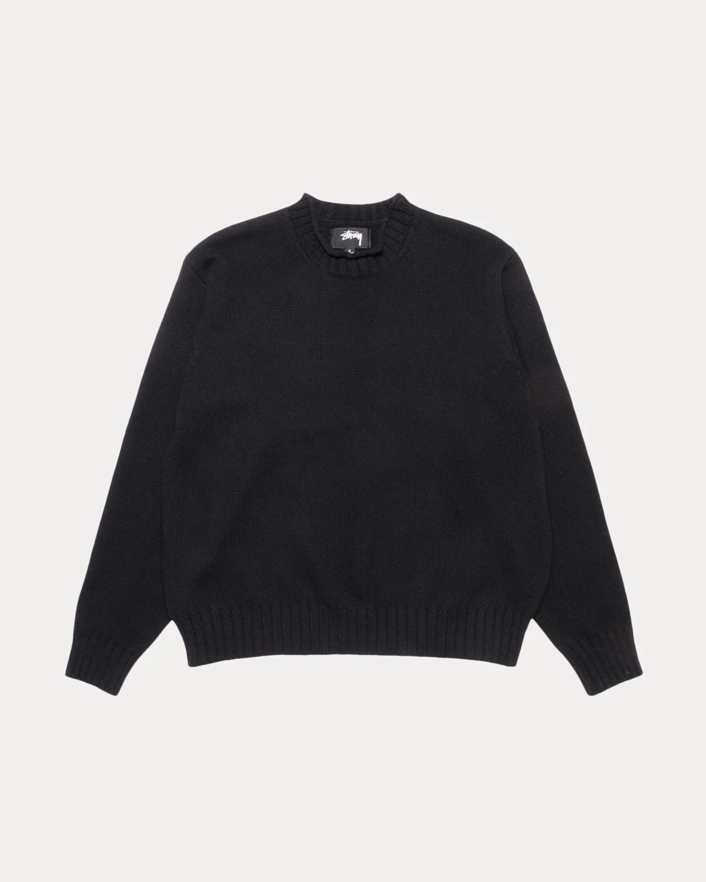 Surfman Mock Black Sweater | Stussy Knit