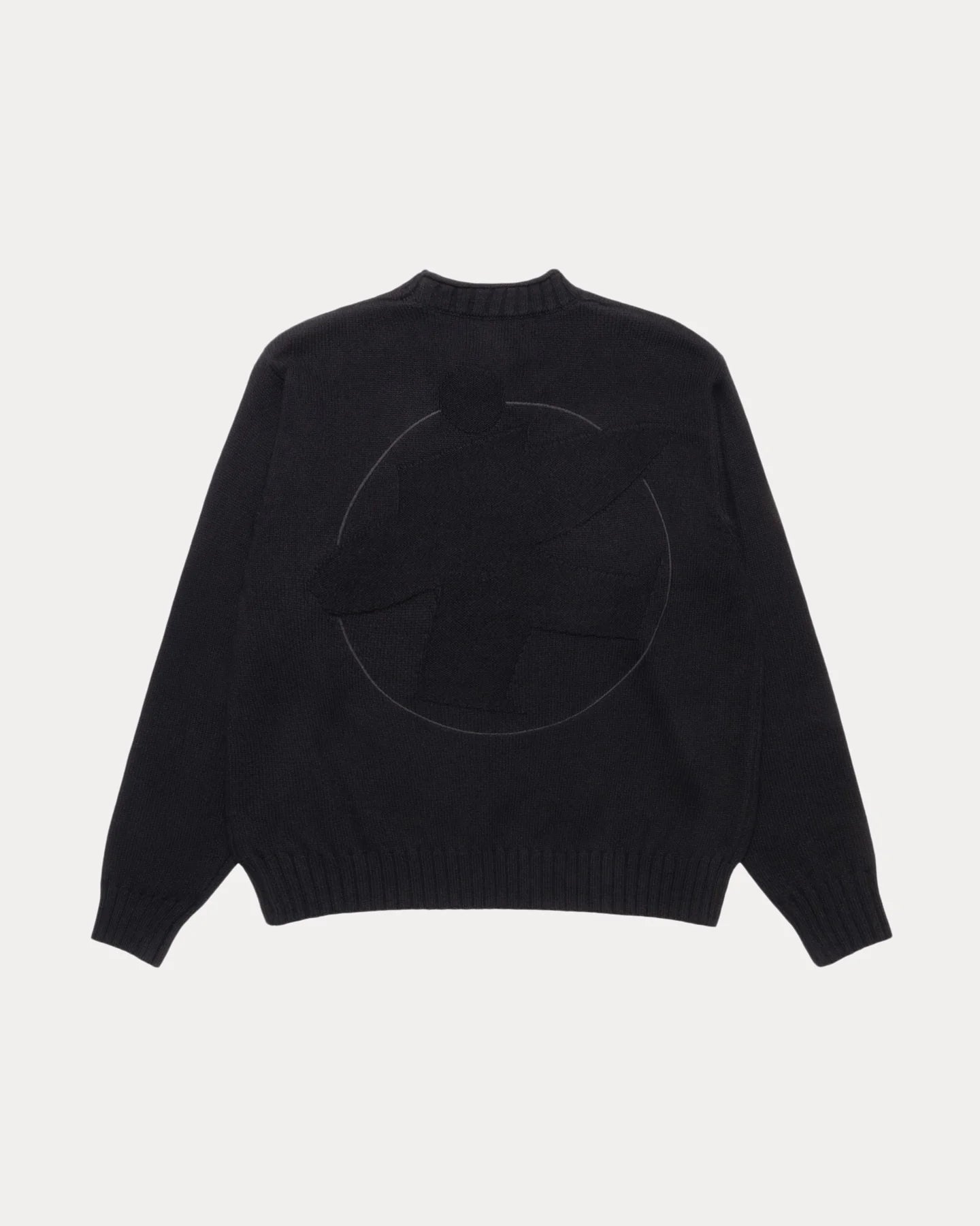 Surfman Mock Black Sweater | Stussy Knit