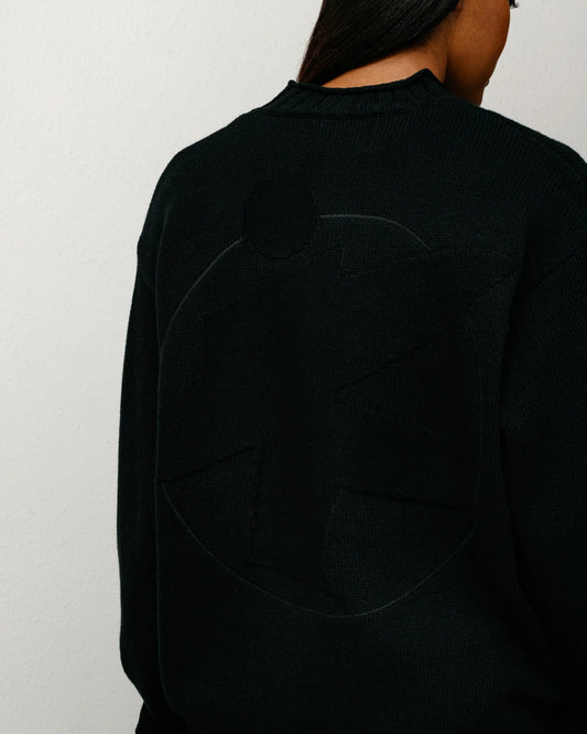 Surfman Mock Black Sweater | Stussy Knit
