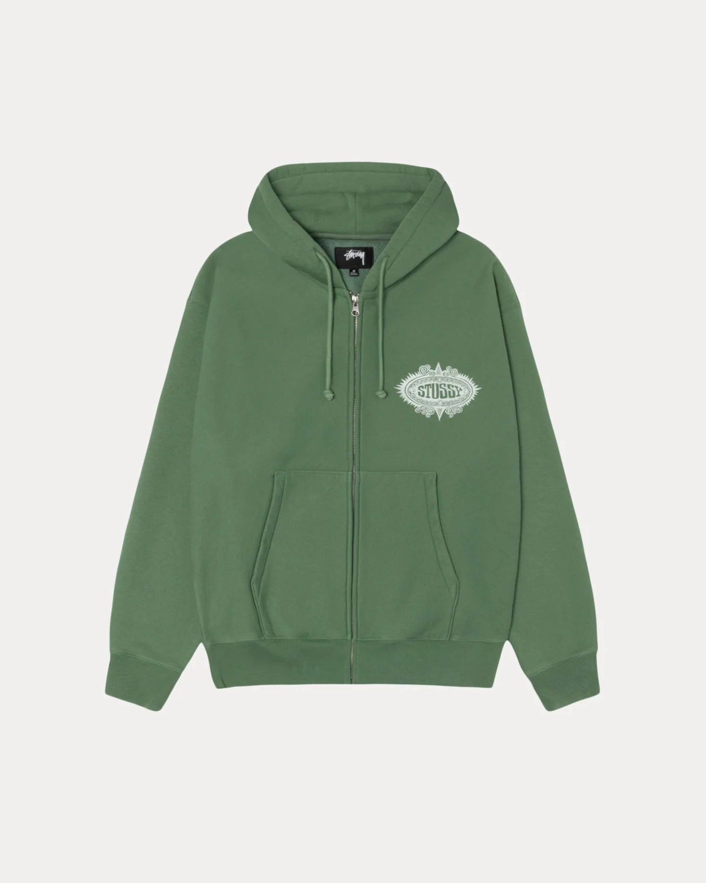 Mantra Zip Hoodie Green | Stussy Hoodie