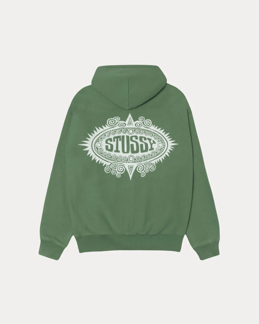 Mantra Zip Hoodie Green | Stussy Hoodie