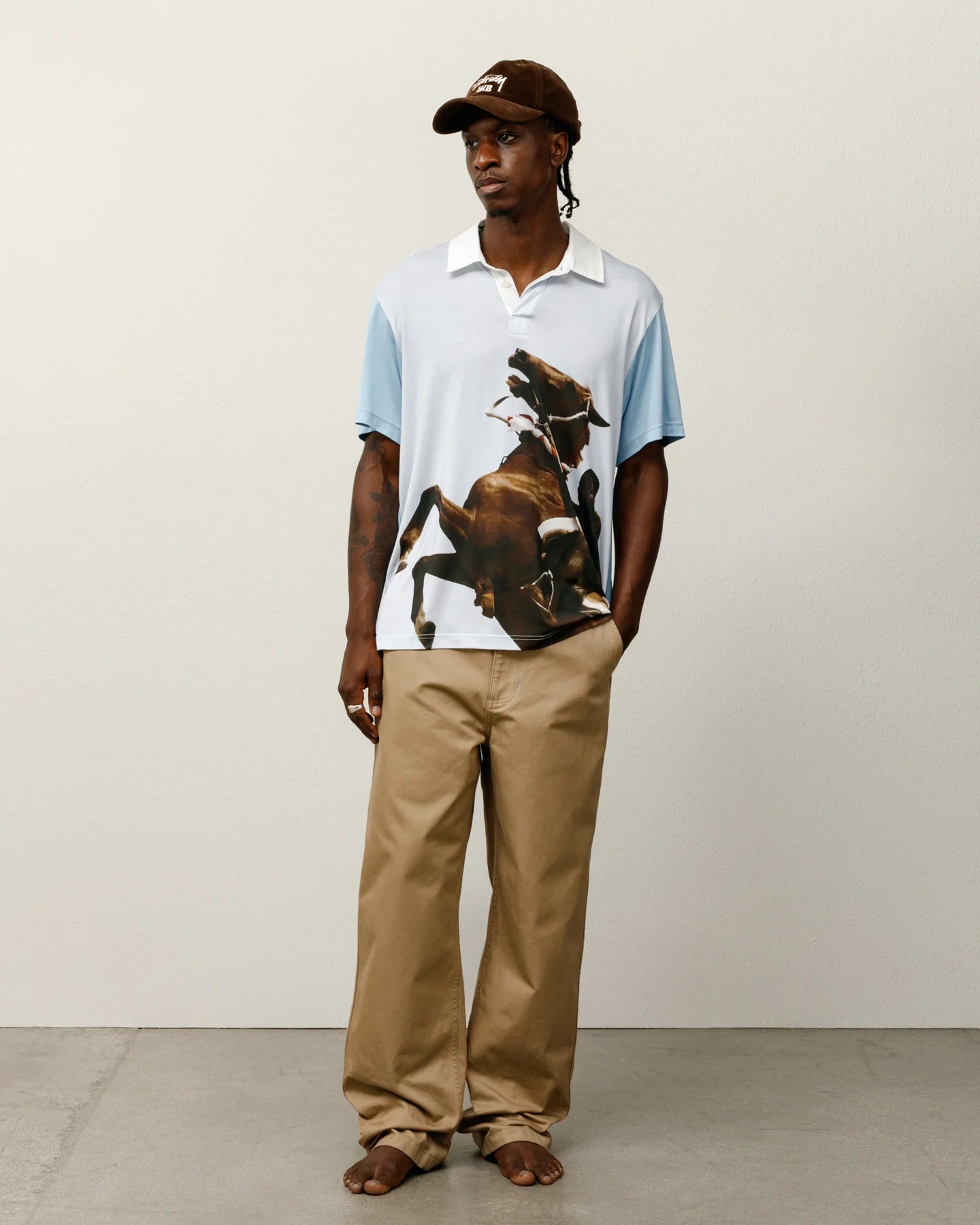 Wales Bonner Silk Polo Shirt | Stussy Shirt