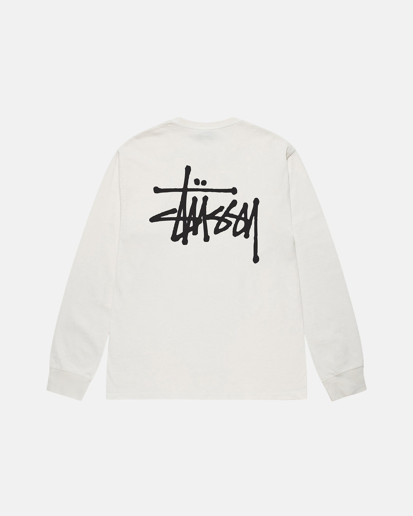 Basic Stussy LS Tee Pigment Dyed White Sweatshirt