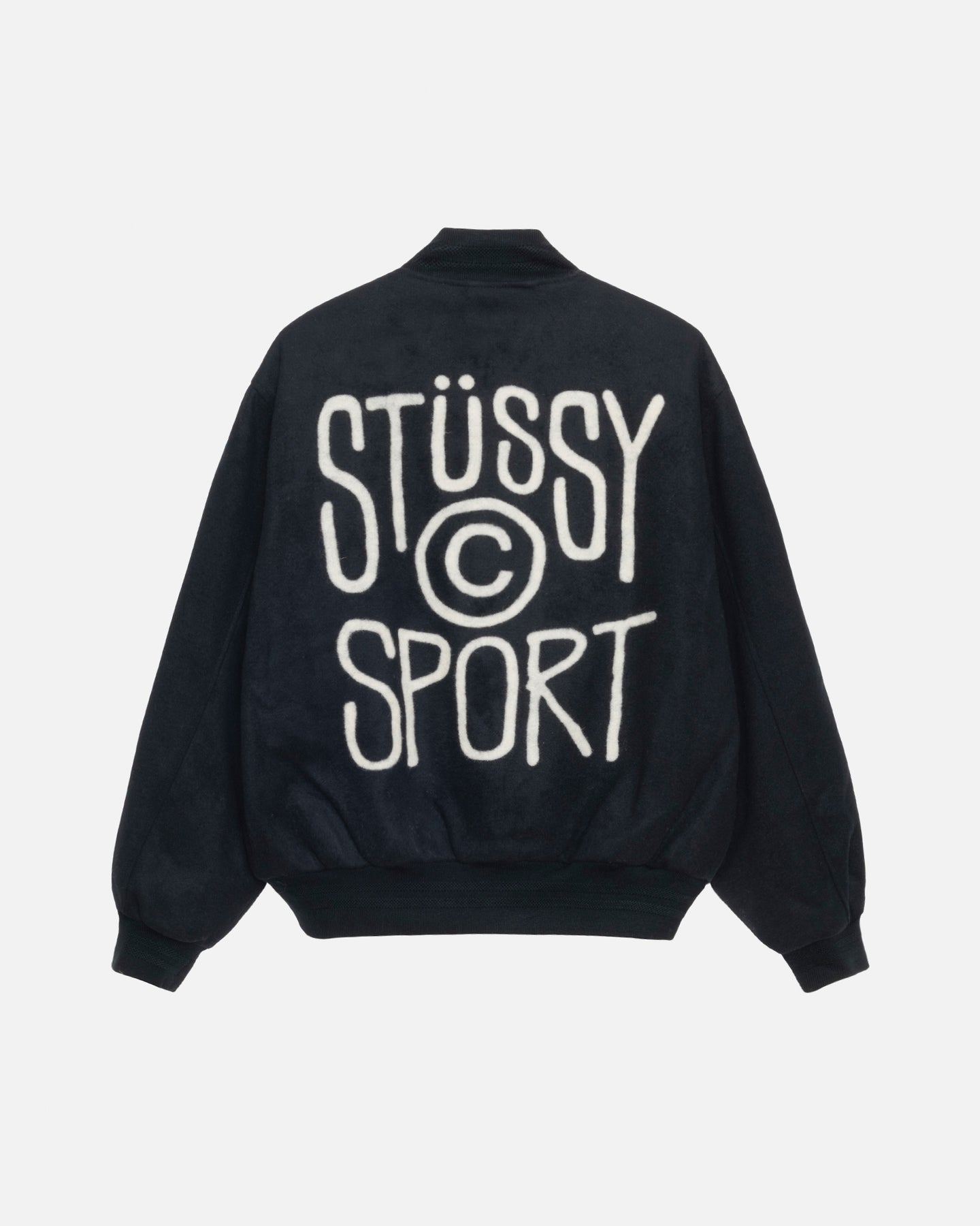 Sport Melton Varsity Jacket Black | Stussy Jacket