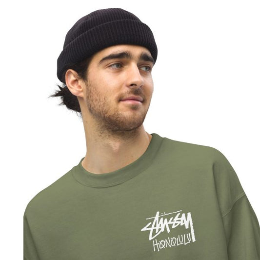 Stussy Honolulu Unisex Green Sweatshirt | Stussy Sweatshirt