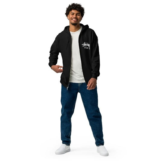 Stussy London Zip Up Black Hoodie | Stussy Hoodie