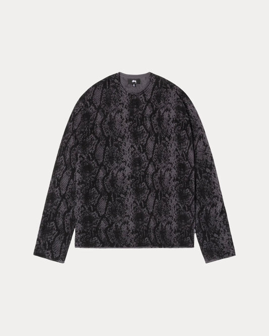 Python Knit Crew Charcoal | Stussy Knit