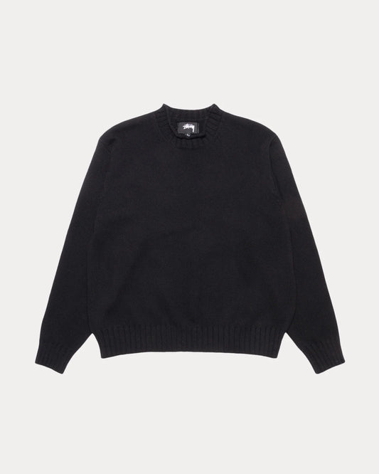 Surfman Mock Black Sweater | Stussy Knit