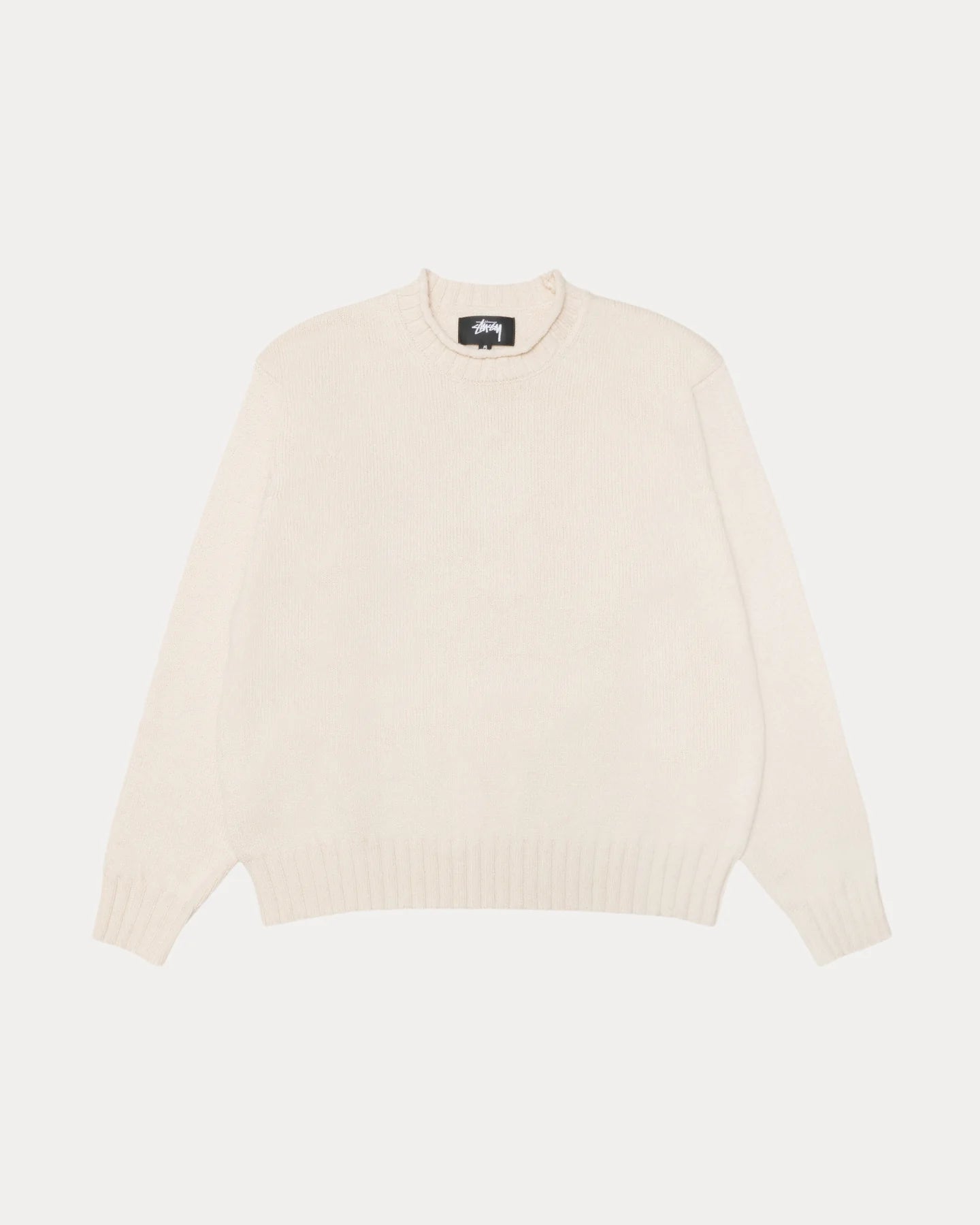 Surfman Mock White Sweater | Stussy Knit