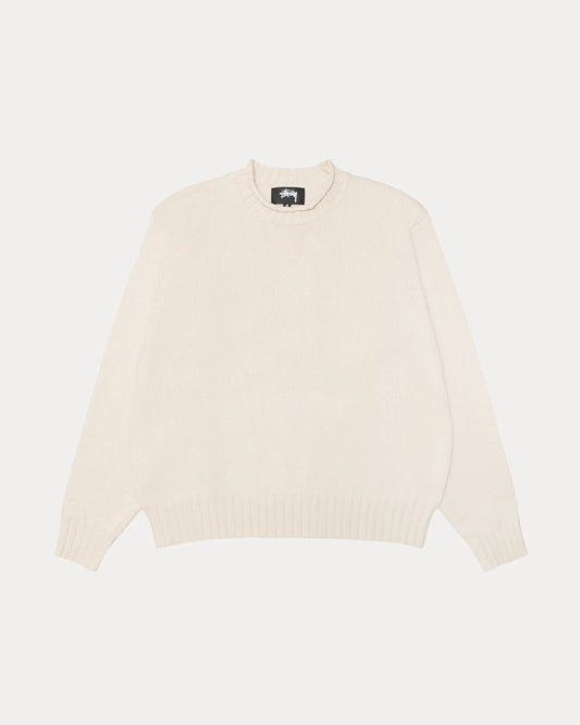 Surfman Mock White Sweater | Stussy Knit