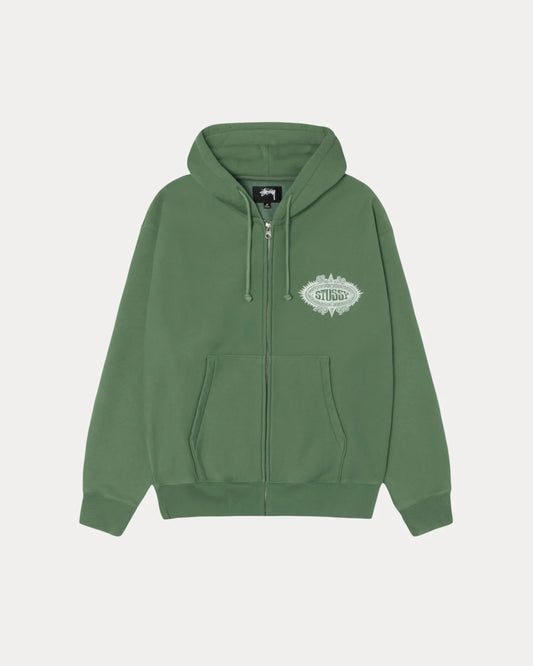 Mantra Zip Hoodie Green | Stussy Hoodie