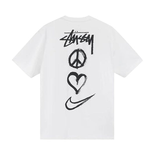 Nike x Stussy Peace, Love, Swoosh White T-Shirt