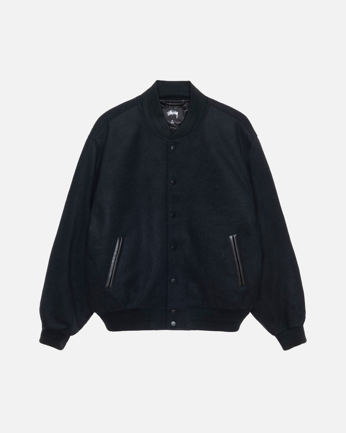 Sport Melton Varsity Jacket Black | Stussy Jacket