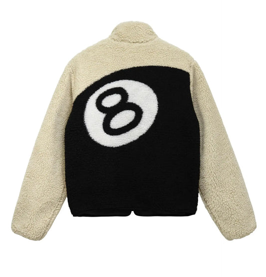 Stussy 8 Ball Sherpa Reversible Jacket Cream