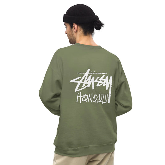 Stussy Honolulu Unisex Green Sweatshirt | Stussy Sweatshirt